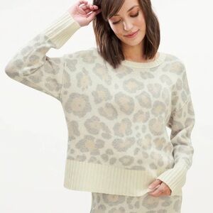 Splendid Phoenix Cashblend Sweater in Gray Leopard